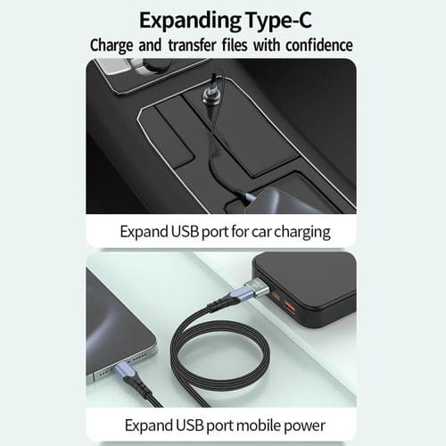Adaptador Mini OTG USB 3.1 Macho A a USB-C Hembra 120 W 10 Gbps (Plateado)