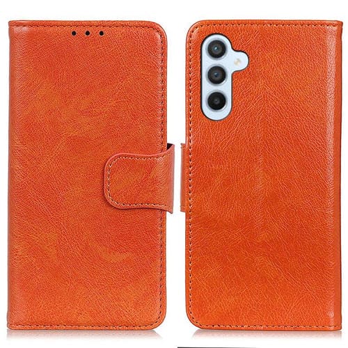 Funda de cuero con tapa horizontal y textura Nappa para Samsung Galaxy A17 5G (naranja)