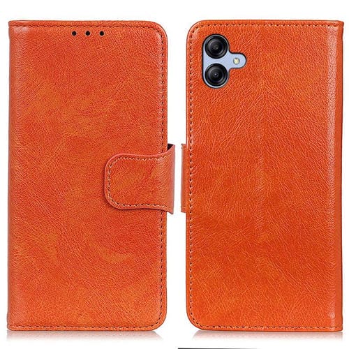 Funda de cuero con tapa horizontal y textura Nappa para Samsung Galaxy A07 5G (naranja)