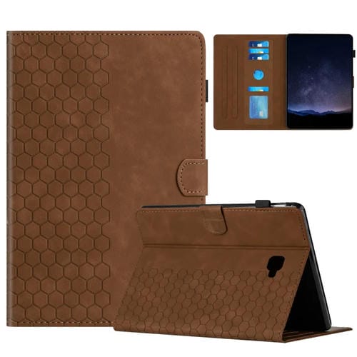 Funda Inteligente Cuero Samsung Galaxy Tab A 10.1 2016 T580 con Relieve Panal (Marrón)