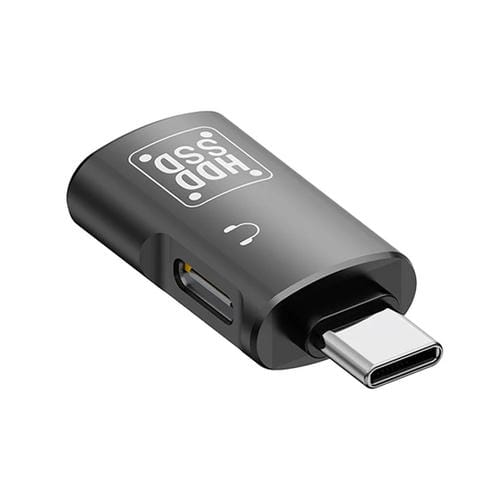 Adaptador Usb-C a Usb y Usb-C Otg compatible con Auriculares y Datos (Negro)