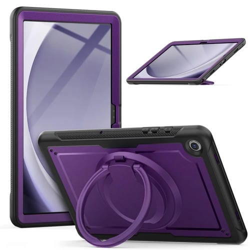 Funda híbrida para tablet Samsung Galaxy Tab A9+ Honeycomb con asa y correa (Morado)