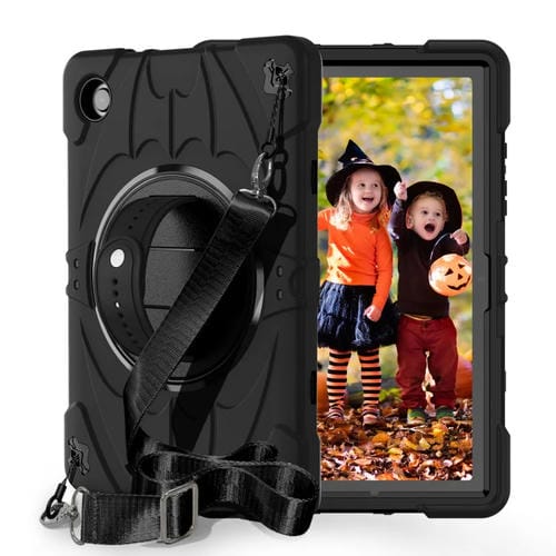 Funda para Tablet Samsung Galaxy Tab A8 con Soporte Giratorio y Empuñadura Tipo Murciélago (Negra)