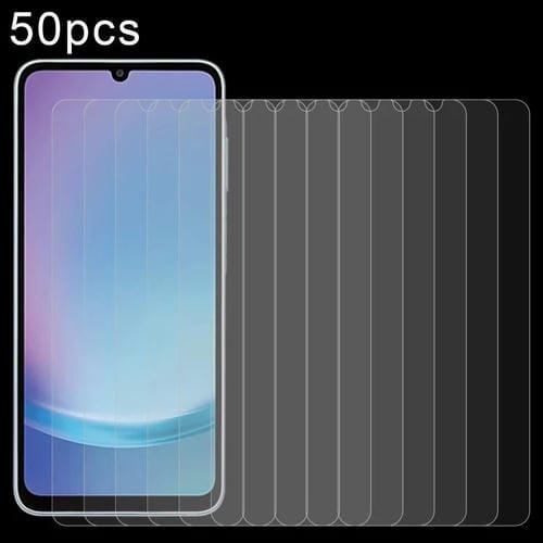 50 pelĂculas de vidrio templado 9H 2.5D de 0,26 mm para Samsung Galaxy A25e