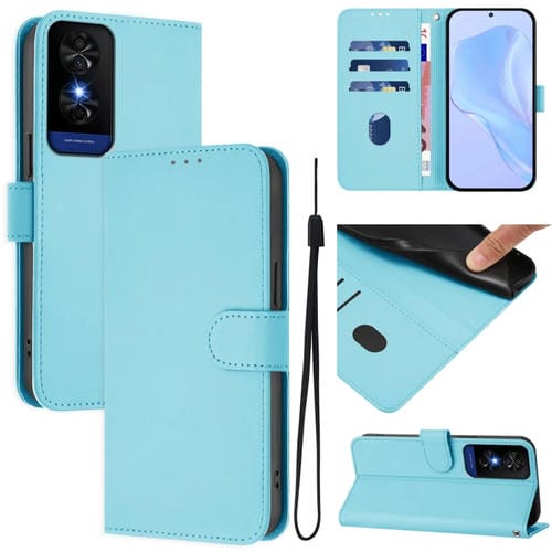 Funda de Cuero con Cordón para TCL 50 5G y 50 Xe Nxtpaper 5G (Azul Cielo)