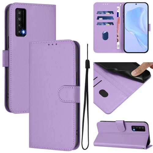 Funda de Cuero con Cordón para TCL Stylus Skin Feel (Morado Lavanda)