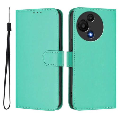 Funda de cuero con textura de piel y cordón para TCL 605/60 SE (verde)
