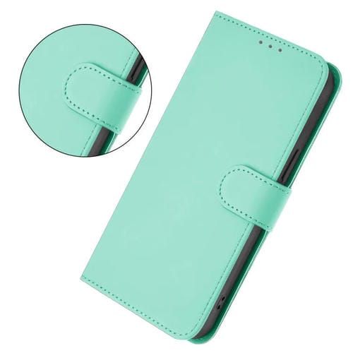 Funda de piel con textura de color liso y cordón para TCL 605/60 SE (verde menta)