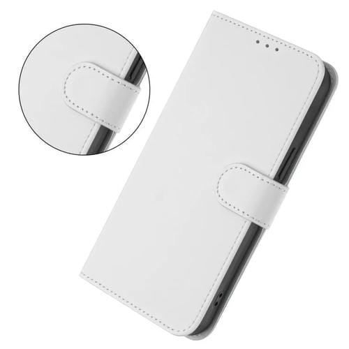 Funda de cuero con textura de piel y cordón para TCL 605/60 SE (blanco)