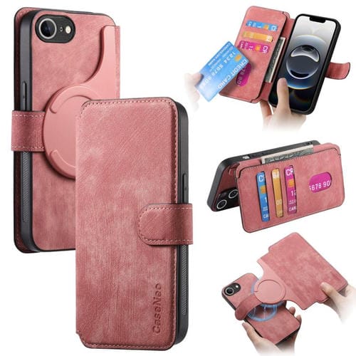 Funda de Cuero Retro Antirrobo con Rfid y Magsafe para iPhone 16E (Rosa)