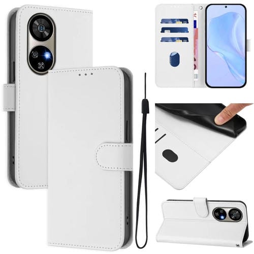 Funda de Cuero con Cordón para Ulefone Note 17 Pro Skin Feel (Blanco)
