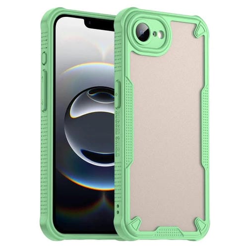 Funda híbrida TPU y PC iPhone 16E Protección Glaseada (Verde)
