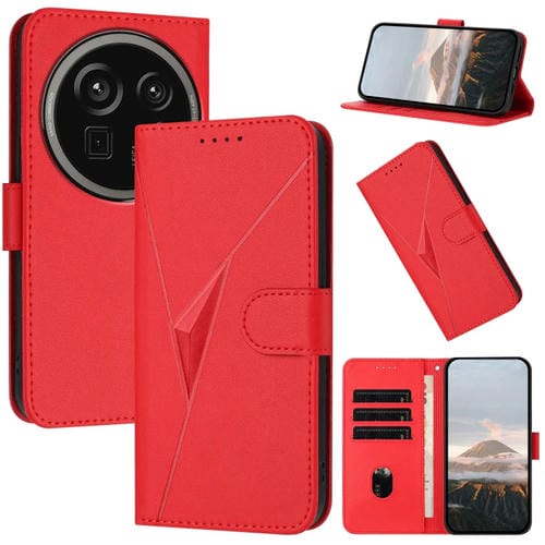 Funda de Cuero con Cierre de Hebilla y Diseño Triangular para Sharp Aquos R9 Pro (Rojo)