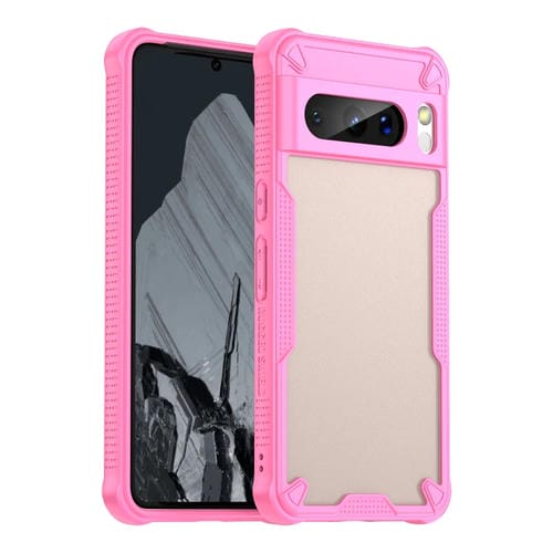 Funda híbrida TPU y PC con Protección Glaseada para Google Pixel 8 Pro (Rosa)
