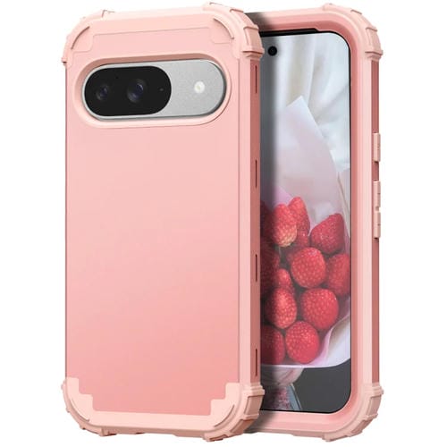Funda Híbrida de Silicona Google Pixel 9 3 en 1 a Prueba de Golpes y PC (Oro Rosa)