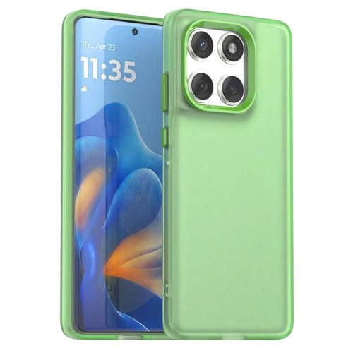 Funda híbrida de TPU a prueba de golpes para Motorola Edge 60 Fusion Candy PC (verde)