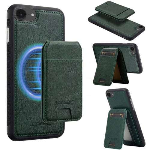 Estuche para Teléfono Lc.Imeeke L3 Series con Funda Tarjeta Rfid Desmontable Magsafe para iPhone 16E (Verde)