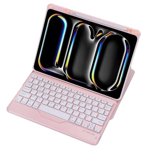 Funda con Teclado Bluetooth para iPad Pro 11 2024 L13-B con Rotación 360 (Rosa)