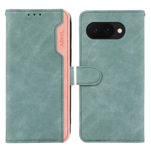 Funda de Cuero con Bloqueo Magnético RFID para Google Pixel 9A Abeel (Cian-Rosa)
