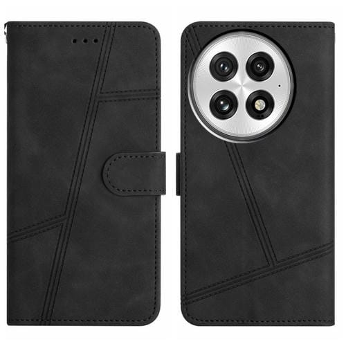 Funda de Cuero con Costuras para OnePlus 13 (Negra) Tacto Agradable