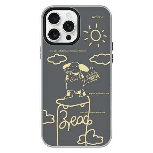 Funda híbrida TPU Policarbonato iPhone 15 Pro Max Tacto sedoso (Rosa Cachorro Negro)