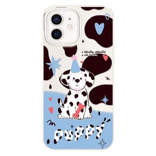 Funda híbrida TPU y Policarbonato iPhone 11 Tacto Sedoso (Cachorro con Manchas Blancas)
