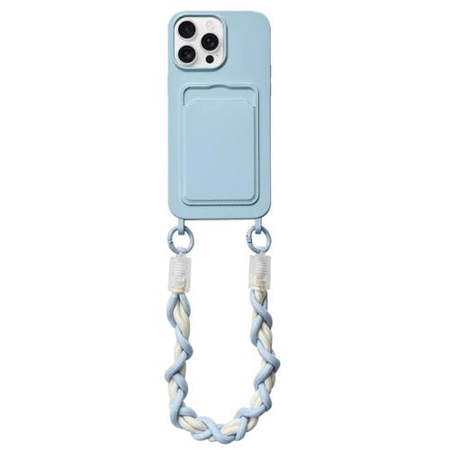 Estuche para Teléfono Dopamina para iPhone 15 Pro con Ranura para Tarjeta y Cordón (Azul)