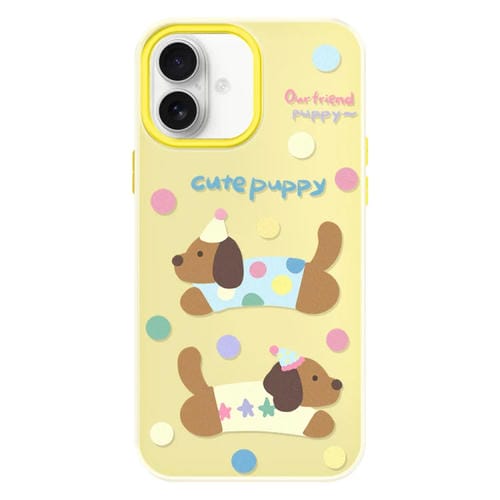 Funda híbrida TPU y PC iPhone 16 Plus Tacto Sedoso y Gelatinoso (Amarillo)