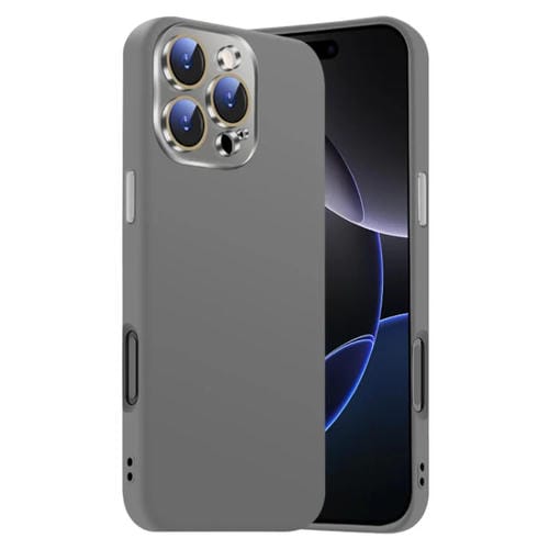 Funda de Silicona Líquida para iPhone 16 Pro Max con NanoLente (Gris Titanio)