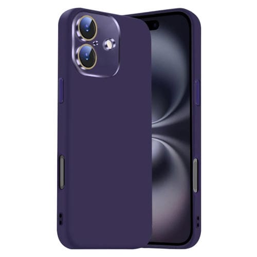 Funda de Silicona Líquida iPhone 16 Plus con NanoLente (Morado Oscuro)