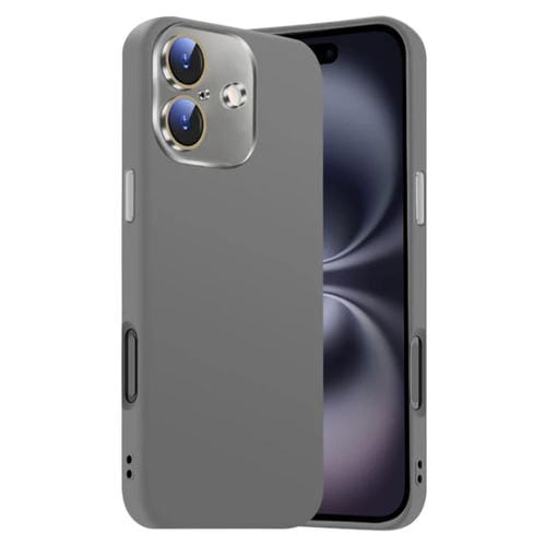 Funda de Silicona Líquida para iPhone 16 con NanoLente (Gris Titanio)