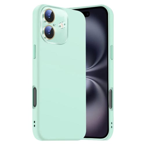 Funda de Silicona Líquida para iPhone 16 con NanoLente (Cian Claro)