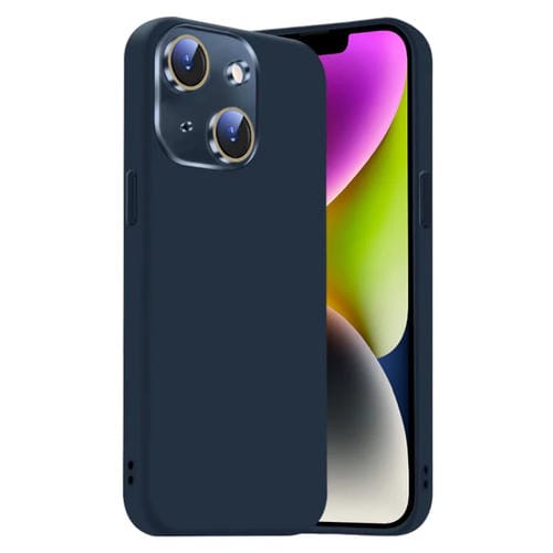 Funda de Silicona Líquida para iPhone 14 Plus con NanoLente (Azul Titanio)