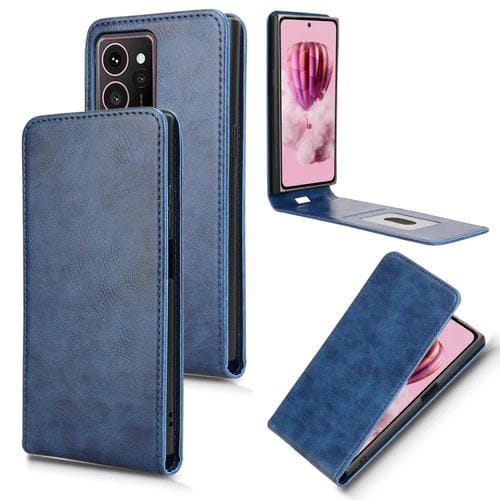 Funda de Cuero con Tapa Vertical Magnética para Teléfono Hmd Skyline 5G (Azul)
