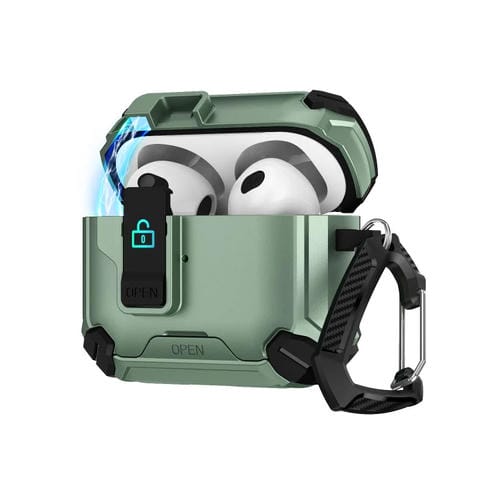 Estuche para Auriculares con Soporte Magnético Magsafe para AirPods Pro 2 (Negro y Verde Oscuro)