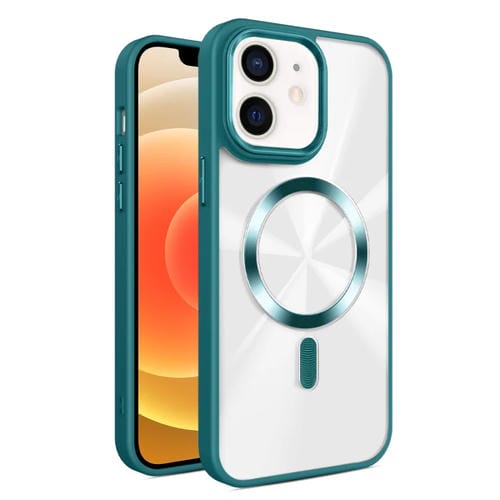 Funda para Teléfono Magsafe iPhone 12 Textura Cd Brillante (Verde Oscuro)