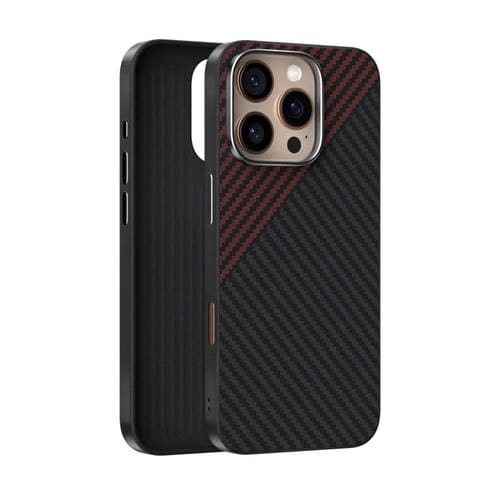 Funda para Teléfono Abeel C Carbon Fiber Series 6D Micro Relief Magsafe para iPhone 16 Pro Max (Negro y Rojo)