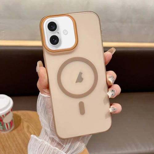 Funda para Teléfono PC con Imán Magsafe Tacto Suave Arena para iPhone 16 Plus (Dorado Desierto)
