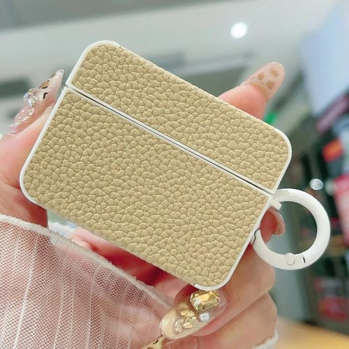 Funda Protectora Auriculares Airpods Pro Textura Cuero Adhesivo (Albaricoque)