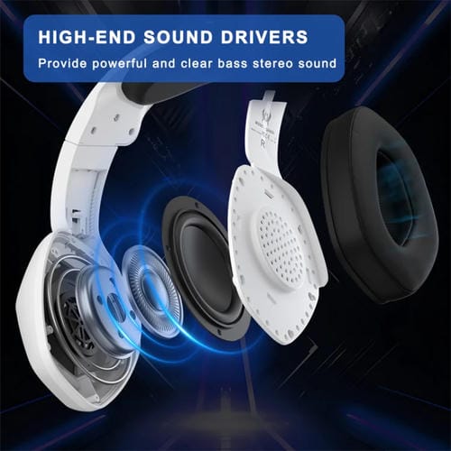 Auriculares para Juegos Kotion Each G6000 Supraurales con Micrófono y Cable de 2,1 m (Blanco y Negro)