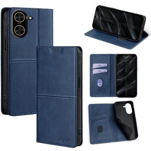 Funda magnética de cuero con textura de vaca para Redmi A5 4G (171,7 mm) (azul)