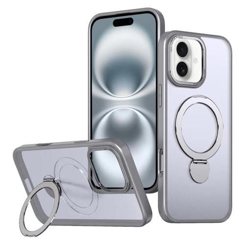 Estuche para Teléfono Wing Series Gen2 con Soporte de Anillo de Metal Magsafe para iPhone 16 (Gris Titanio)