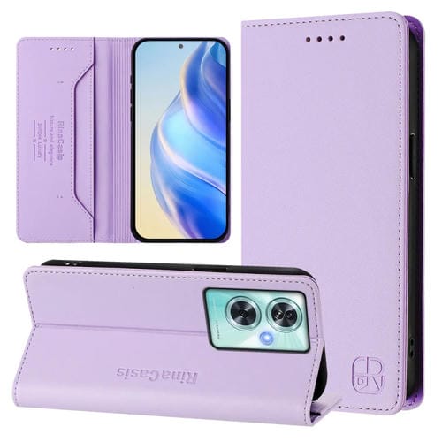 Funda de Cuero con Doble Pliegue y Succión Magnética para OnePlus Nord N30 Se Rc01 (Morado Claro)