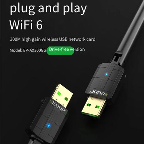 Adaptador USB WIFI Edup Ep-Ax300Gs Banda Única WIFI 6 Nano 300 Mbps (Negro)