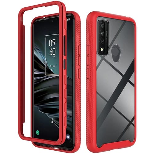 Funda para Teléfono TCL 20 Xe Starry Sky TPU Transparente a Prueba de Golpes (Rojo)