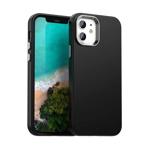 Funda para Teléfono iPhone 12 Serie Colorida a Prueba de Golpes (Negra)