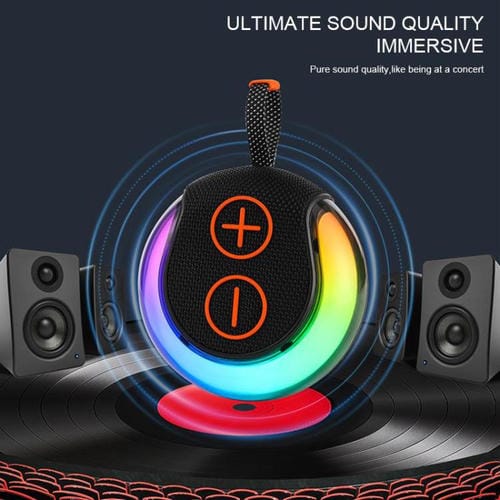 Altavoz Bluetooth Portátil con Luz RGB Subwoofer de Escritorio (Rojo)