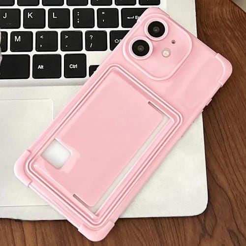 Funda TPU para iPhone 11 con Ranura para Tarjeta Lateral (Rosa)