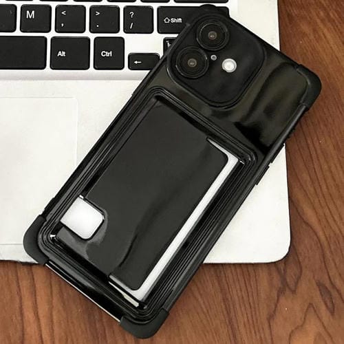Funda TPU con Ranura para Tarjeta Lateral para iPhone 16 (Negra)