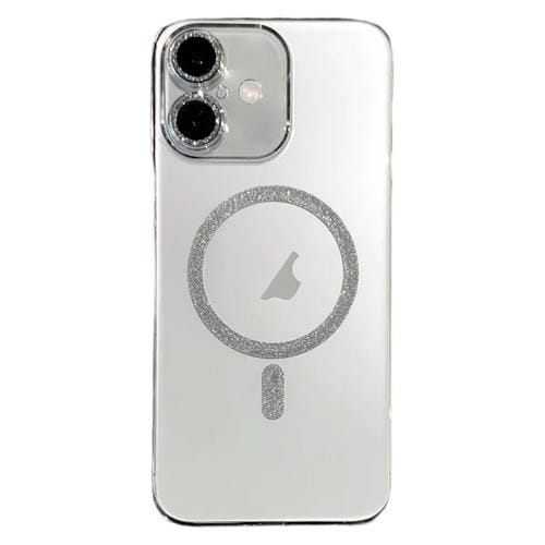Funda para Teléfono con Anillo Magnético Purpurina Magsafe iPhone 16 (Transparente)